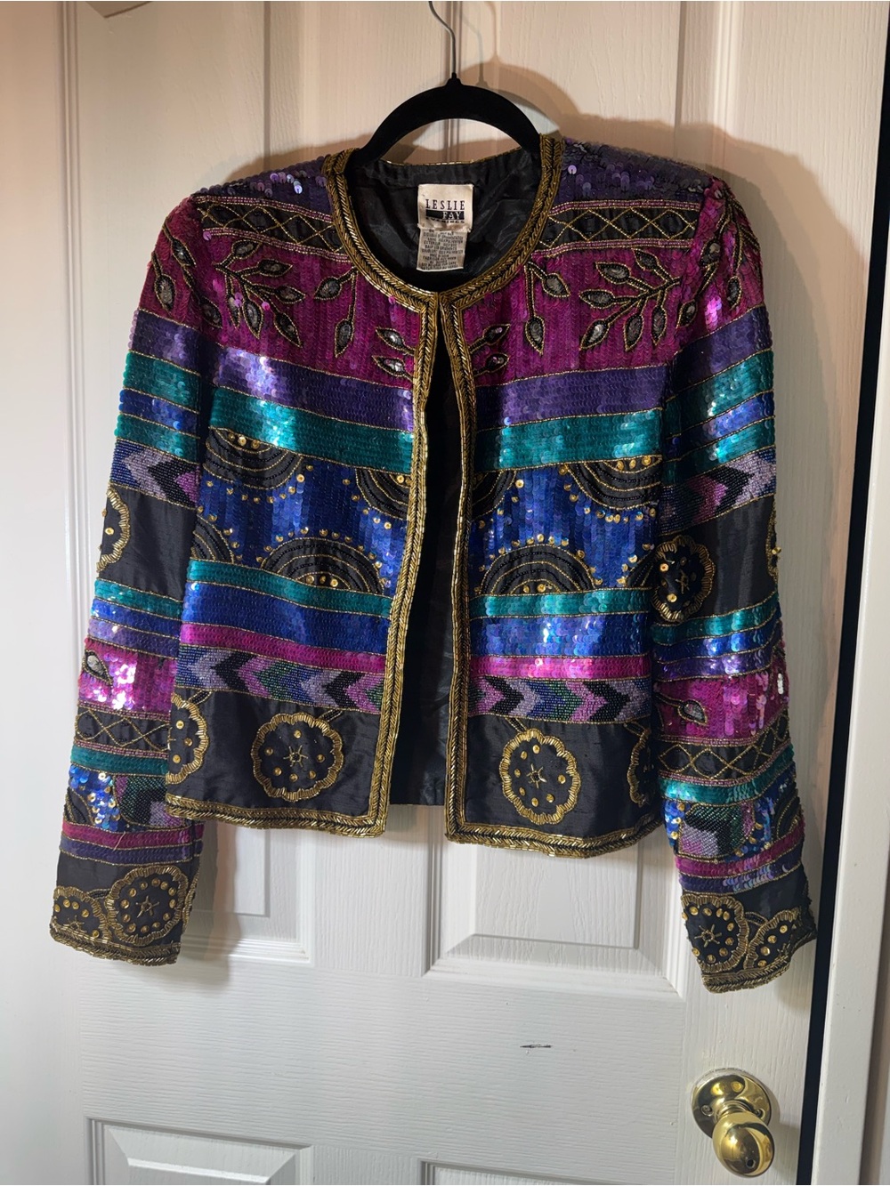 Vintage- Leslie Fay Sequined Multicolor Women's Jacket